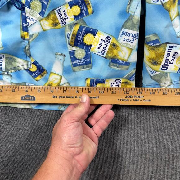 Corona Extra Swim Shorts Men's 34 Blue Beer Bottle Allover Swimwear Outdoors - Picture 4 of 10